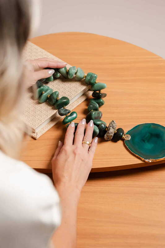 Peça de Decoração Quartzo & Ágata Verde