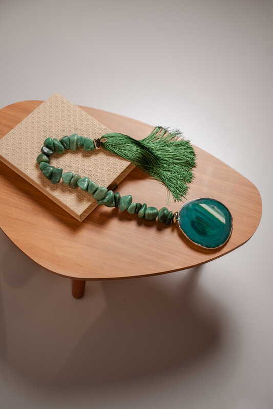 Peça Decorativa Ágata & Quartzo Verde